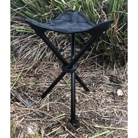 Compact Lifestyle 3 Leg Folding Camp Stool - Black with Carry Bag