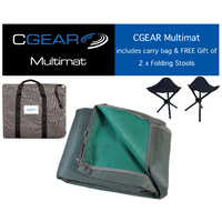 CGEAR Multimat - 5.2M x 2.4M (17 x 8FT) - Green/Grey - With Bonus FREE Gift - 2 x folding stools