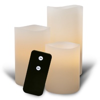 Enjoy Flameless LED Real Wax Pillar Candles - 3 Pack Gift Box