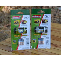 Coleman Headlamp 3AAA LED Twin Pack (2 Headlamps - one green and one white)