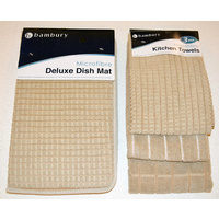 Bambury Microfibre Drying Mat & Towel Set - Mocha