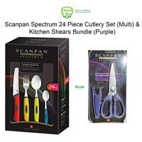 Scanpan Spectrum Cutlery Set 24 Piece & Kitchen Shears Bundle