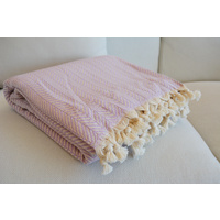 Luxurious Turkish Cotton Throw Rug / Travel Blanket - Lilac