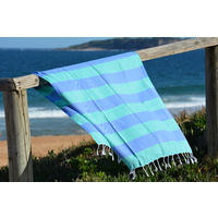 Compact Lifestyle Beach Daze Turkish Towel – Green/Blue