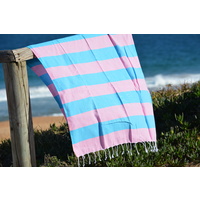 Compact Lifestyle Beach Daze Turkish Towel – Pink/Light Blue