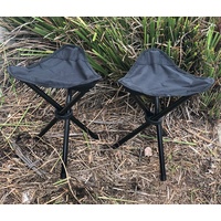 Compact Lifestyle 3 Leg Folding Camp Stool - Set of 2 with Carry Bag