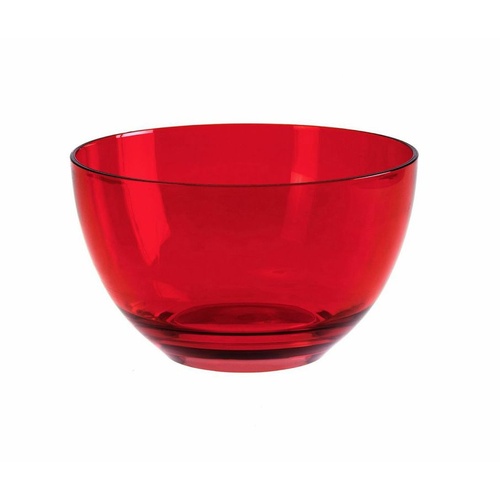 Casa Uno Large Acrylic Salad Bowl - Red (26cm Diameter)