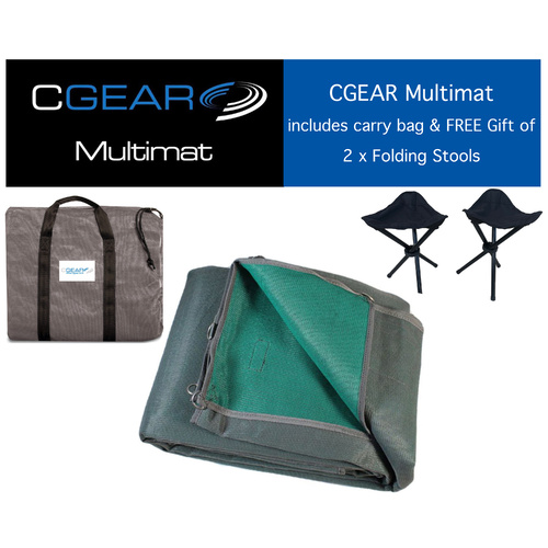 CGEAR Multimat - 4.3M x 2.4M (14 x 8FT) - Green/Grey - With Bonus FREE Gift - 2 x folding stools