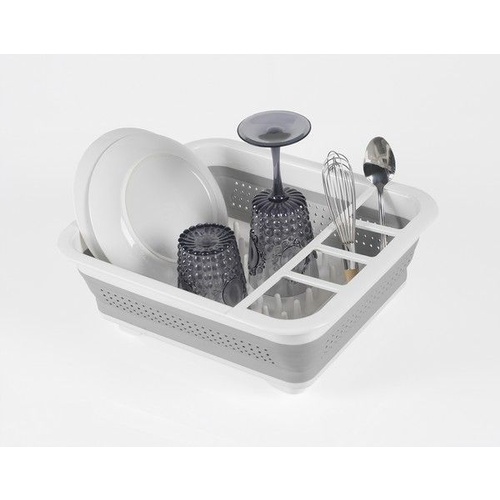 Madesmart Collapsible Dish Rack - White & Grey