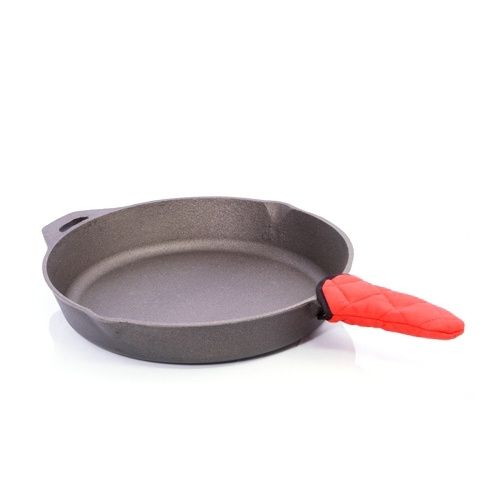 Cast Iron Round Frypan with Handle Mitt - 33cm Diameter