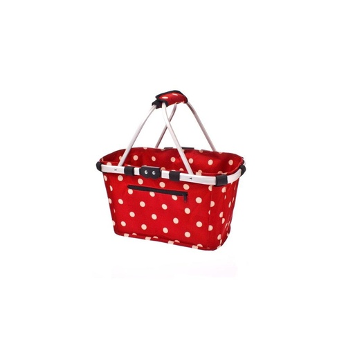 Shop & Go Collapsible Carry Basket - Red with White Polka Dots
