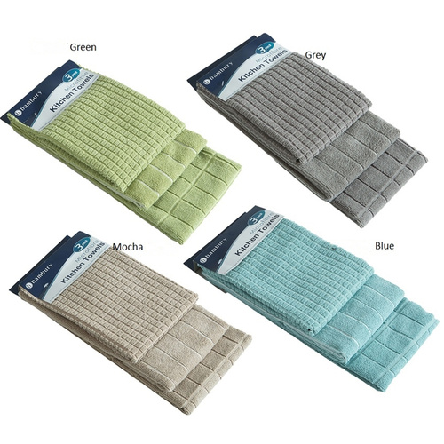Bambury Microfibre Tea Towels - 3 Pack - Blue