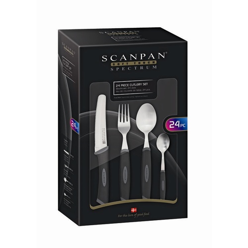 Scanpan Spectrum Cutlery Set 24 Piece - Black & Grey