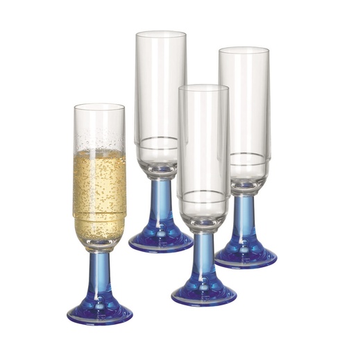 Serroni Champagne Glass with Removable Stem 220ML - 4 Piece Set