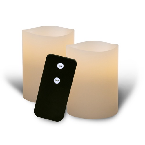 Enjoy Flameless LED Real Wax Pillar Candles -  2 Pack Gift Box