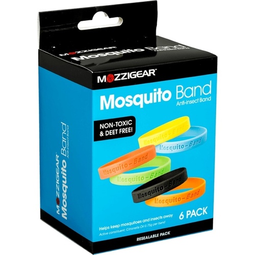 Mozzigear 6 Pack Mosquito Repellent Wrist Bands - Adult