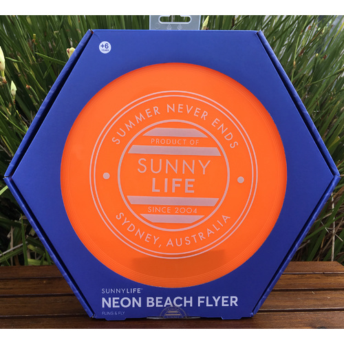 Sunnylife Neon Orange Beach Flyer Frisbee
