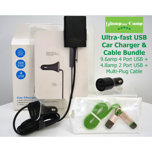 Ultra-fast USB Car Charger & Cable Bundle