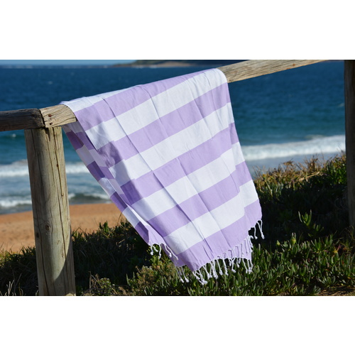 Compact Lifestyle Beach Daze Turkish Towel – Lilac/White
