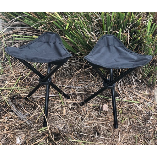 Compact Lifestyle 3 Leg Folding Camp Stool - Set of 2 with Carry Bag